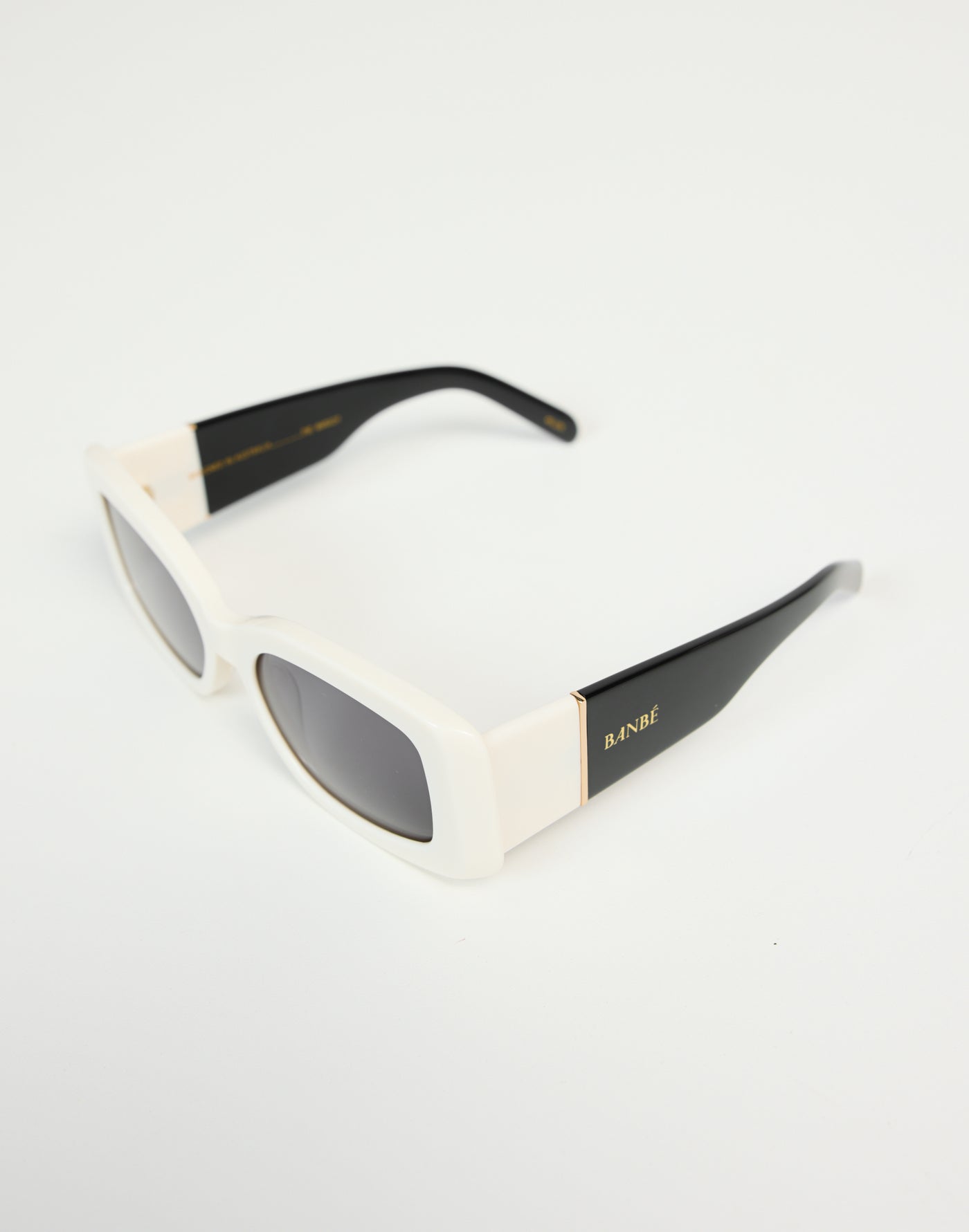 The Margot Sunglasses (Black Ivory) - By Banbe -White Frame Black Tinted Sunglasses - Women's Accessories - Charcoal Clothing