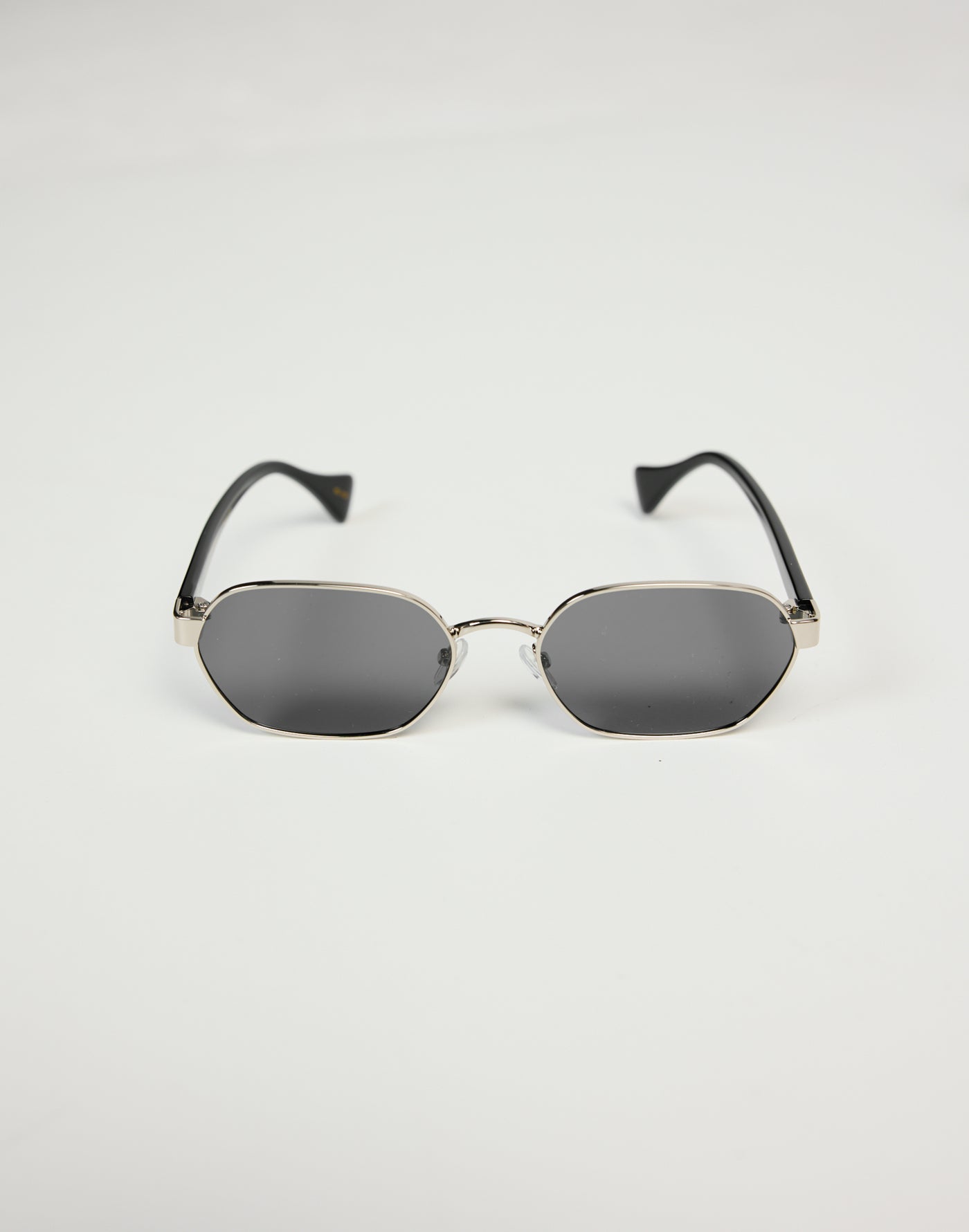 The Blake Sunglasses (Silver Smoke) - By Banbée - Gold Frame Olive Tinted Oval Frame Sunglasses - Women's Accessories - Charcoal Clothing