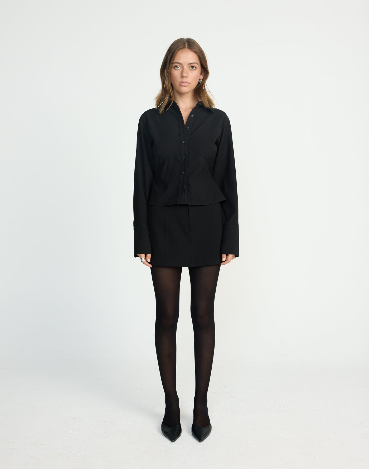 Valkyrie Top (Black) | CHARCOAL EXCLUSIVE | Fitted button up top - Women's Top - Charcoal Clothing