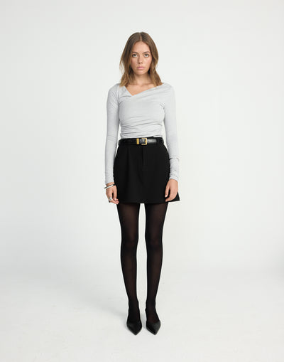 Clarke Mini Skirt (Black) | CHARCOAL EXCLUSIVE | Oversized Workwear Suiting Blazer - Women's Skirt - Charcoal Clothing