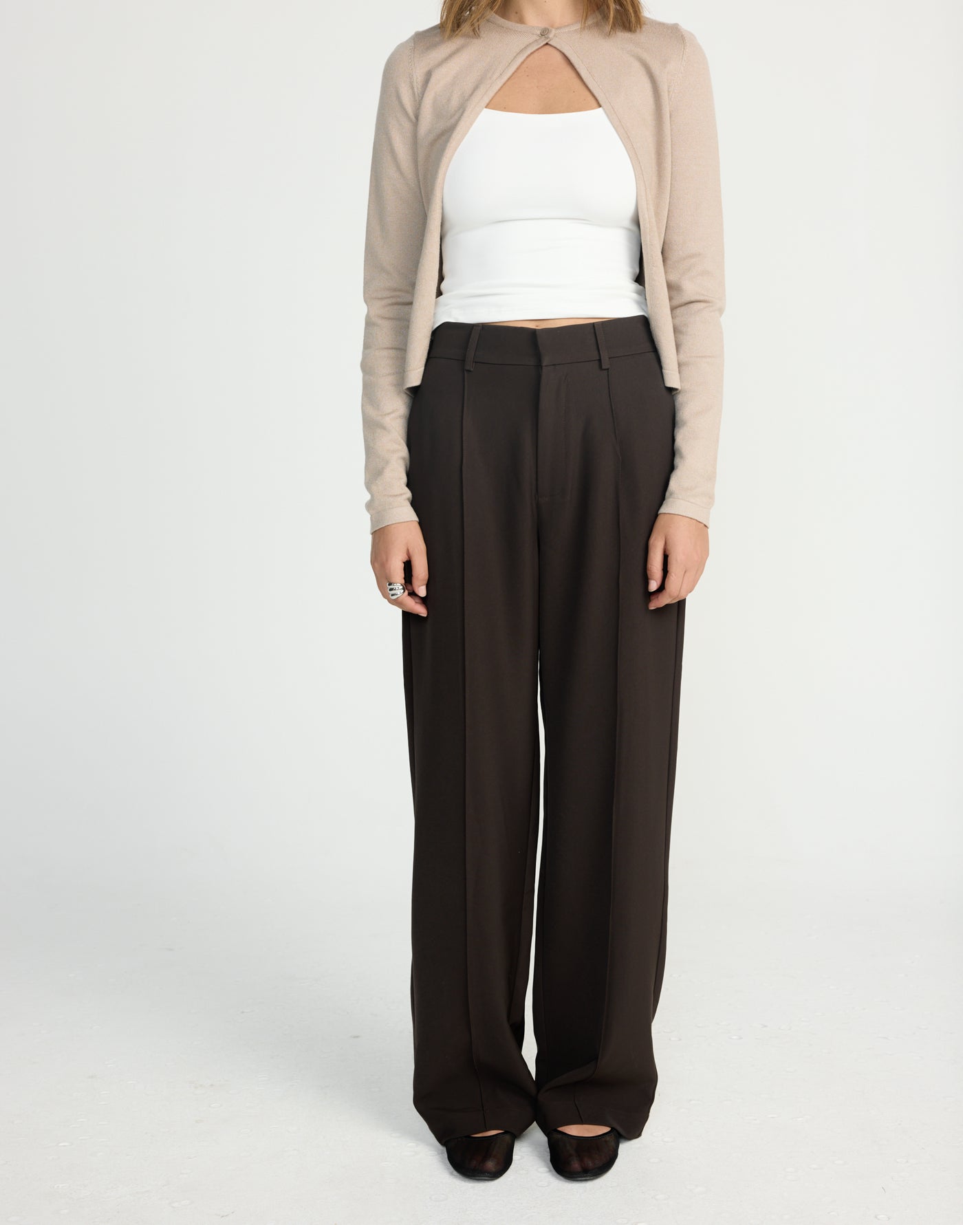 Vandelia Pants (Chocolate) | CHARCOAL EXCLUSIVE | High waisted straight leg workwear pants - Women's Pants - Charcoal Clothing