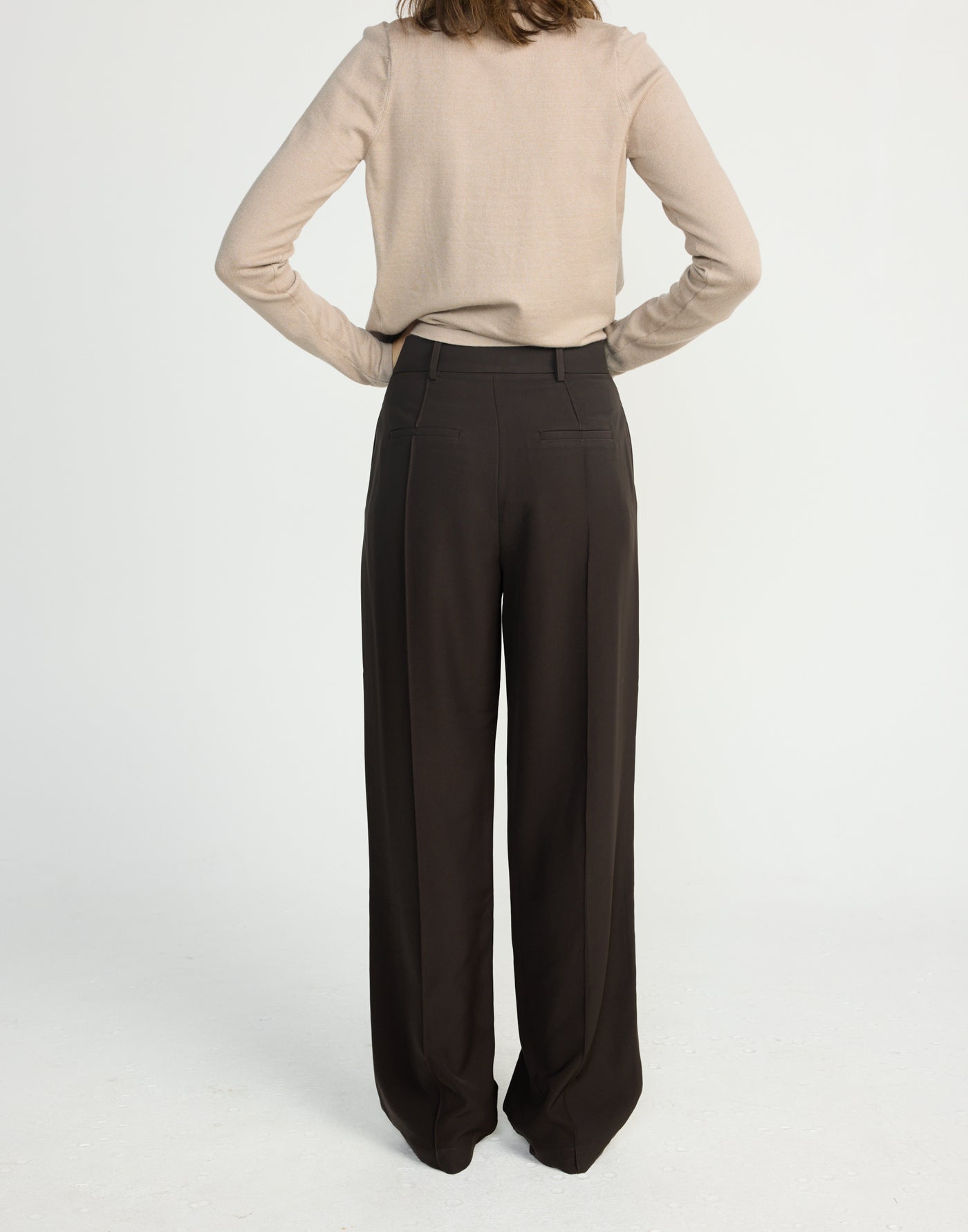 Vandelia Pants (Chocolate) | CHARCOAL EXCLUSIVE | High waisted straight leg workwear pants - Women's Pants - Charcoal Clothing