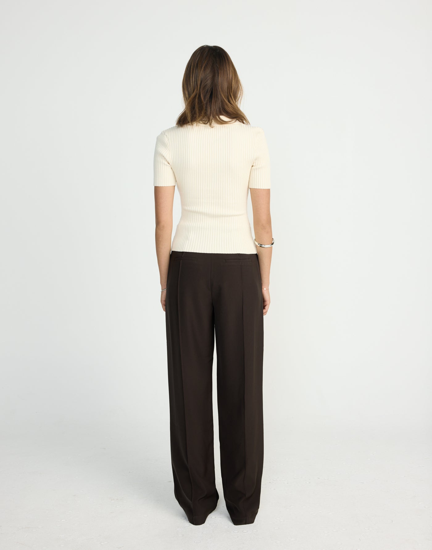 Michiko Top (Oat) | CHARCOAL EXCLUSIVE | Ribbed collared button closure top - Women's Top - Charcoal Clothing