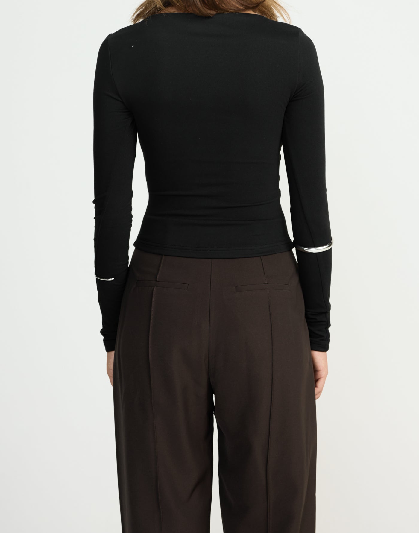 Vandelia Pants - Petite (Chocolate) | CHARCOAL EXCLUSIVE | High waisted straight leg workwear pants - Women's Pants - Charcoal Clothing