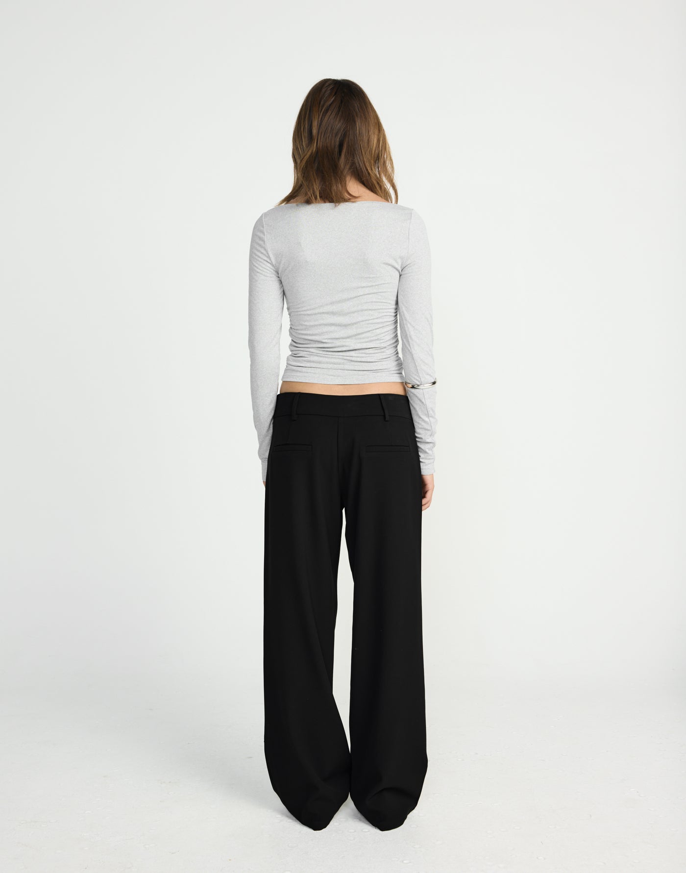 Rosalinda Pants (Black) | CHARCOAL EXCLUSIVE | Mid rise suiting pants withe side zipper - Women's Pants - Charcoal Clothing