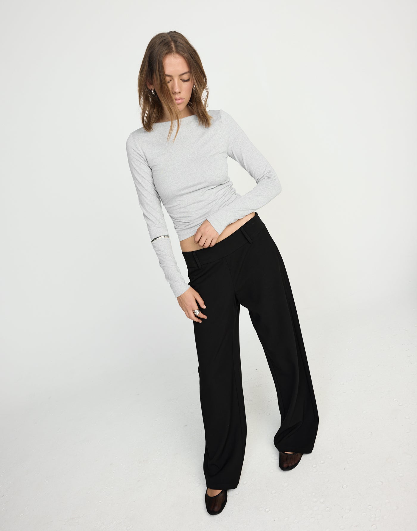 Rosalinda Pants (Black) | CHARCOAL EXCLUSIVE | Mid rise suiting pants withe side zipper - Women's Pants - Charcoal Clothing