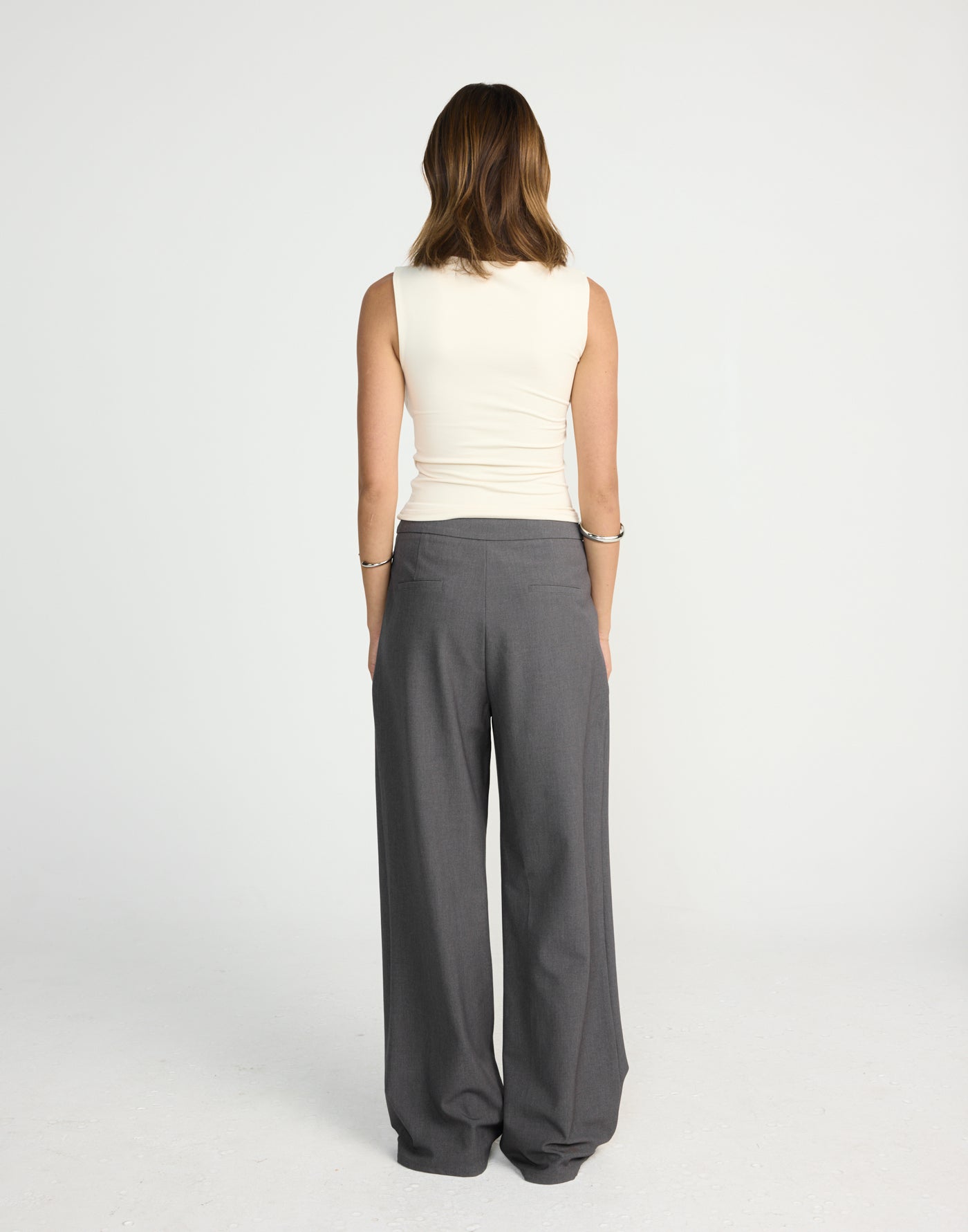 Twyla Top (Oat) | CHARCOAL EXCLUSIVE | Wrap style asymmetrical V-neckline top - Women's Top - Charcoal Clothing