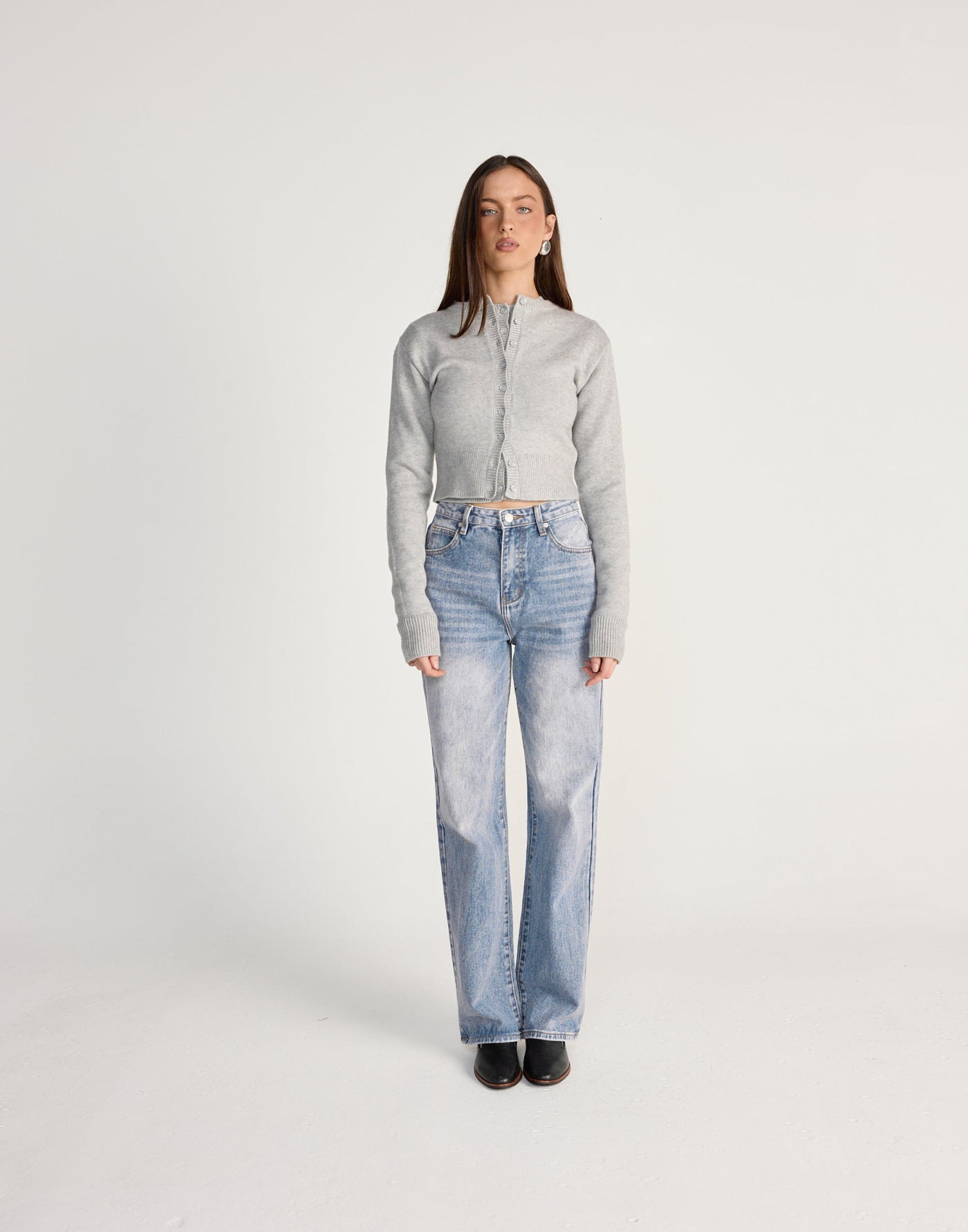 Fireside Top (Grey Marle) - CHARCOAL EXCLUSIVE - Knit long sleeve top with button closure - Women's Top - Charcoal Clothing