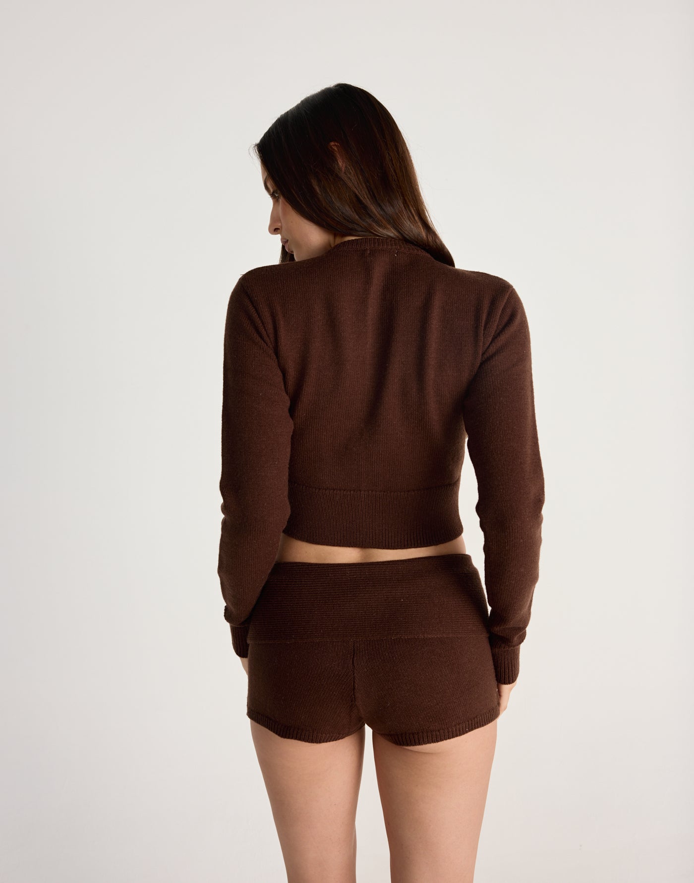 Fireside Shorts (Chocolate) - CHARCOAL EXCLUSIVE - Micro length knit fabric shorts - Women's Shorts - Charcoal Clothing