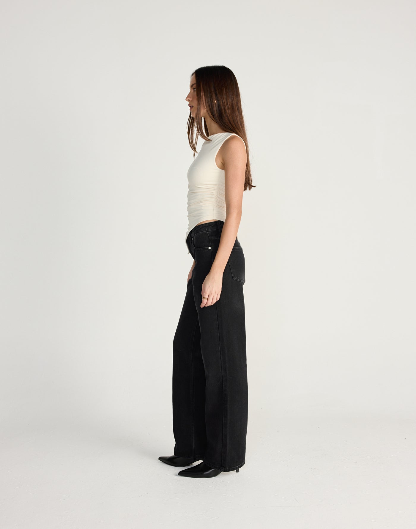 Harvest Top (Oat) - CHARCOAL EXCLUSIVE - Sleeveless tank style top with asymmetrical hemline - Women's Top - Charcoal Clothing