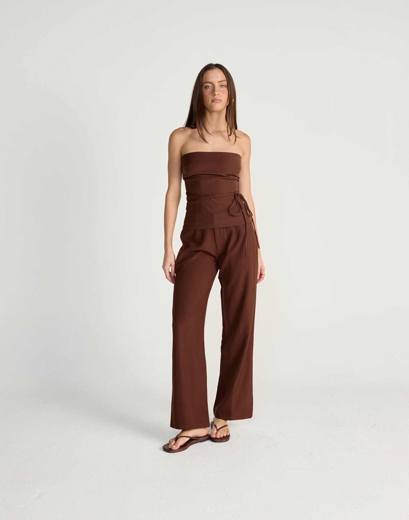 Flint Pants (Brick) - CHARCOAL EXCLUSIVE - STRAIGHT LEG MID RISE PANTS - Women's Pants - Charcoal Clothing