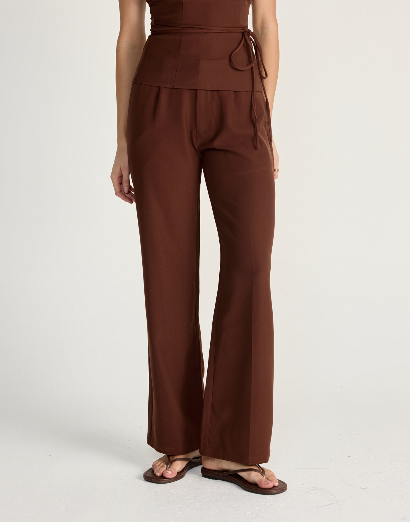 Flint Pants (Brick) - CHARCOAL EXCLUSIVE - STRAIGHT LEG MID RISE PANTS - Women's Pants - Charcoal Clothing