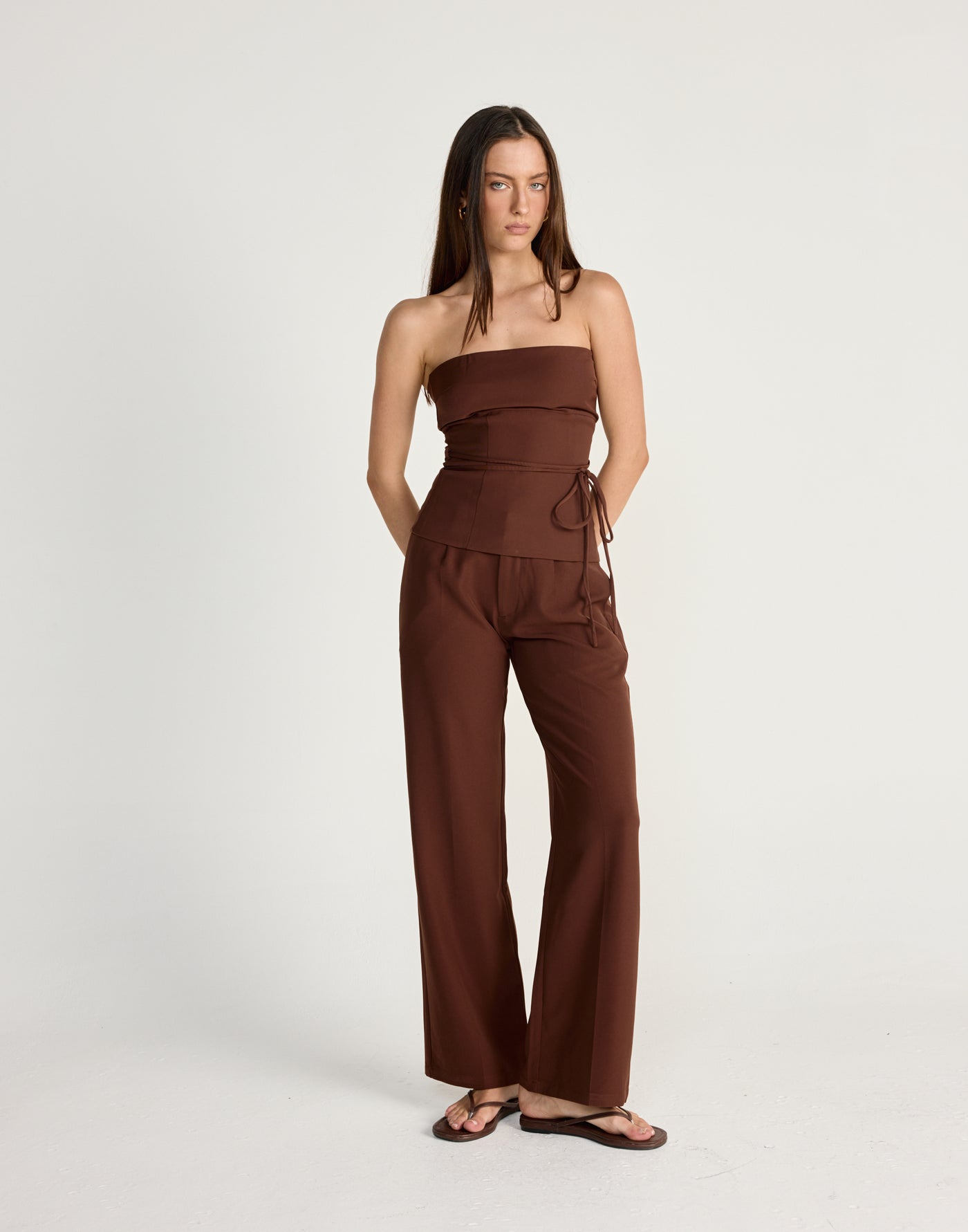 Flint Pants (Brick) - CHARCOAL EXCLUSIVE - STRAIGHT LEG MID RISE PANTS - Women's Pants - Charcoal Clothing