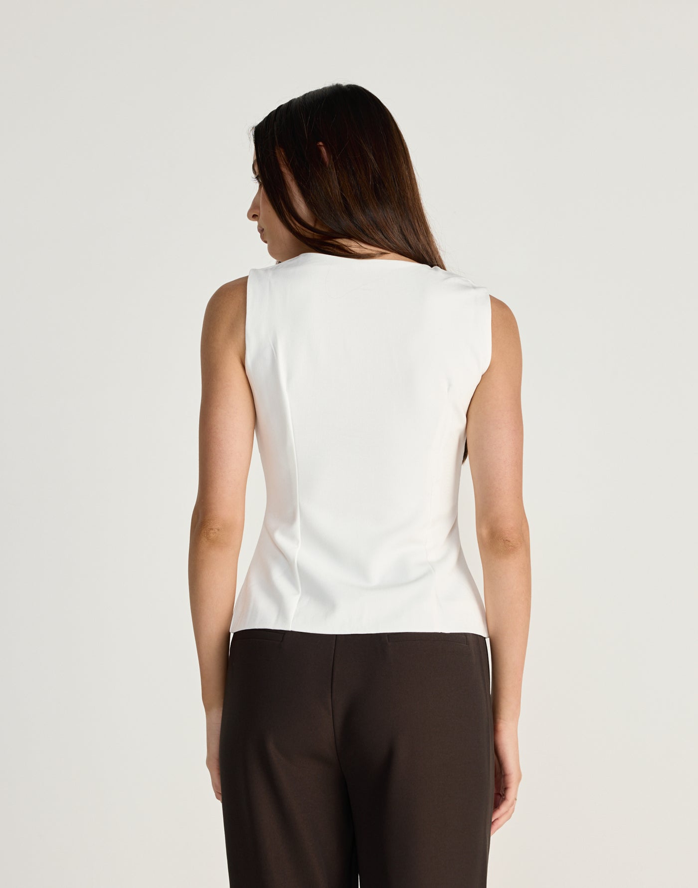 Everest Top (White) - CHARCOAL EXCLUSIVE - White top with boat neckline and front invisible zip - Women's Top - Charcoal Clothing