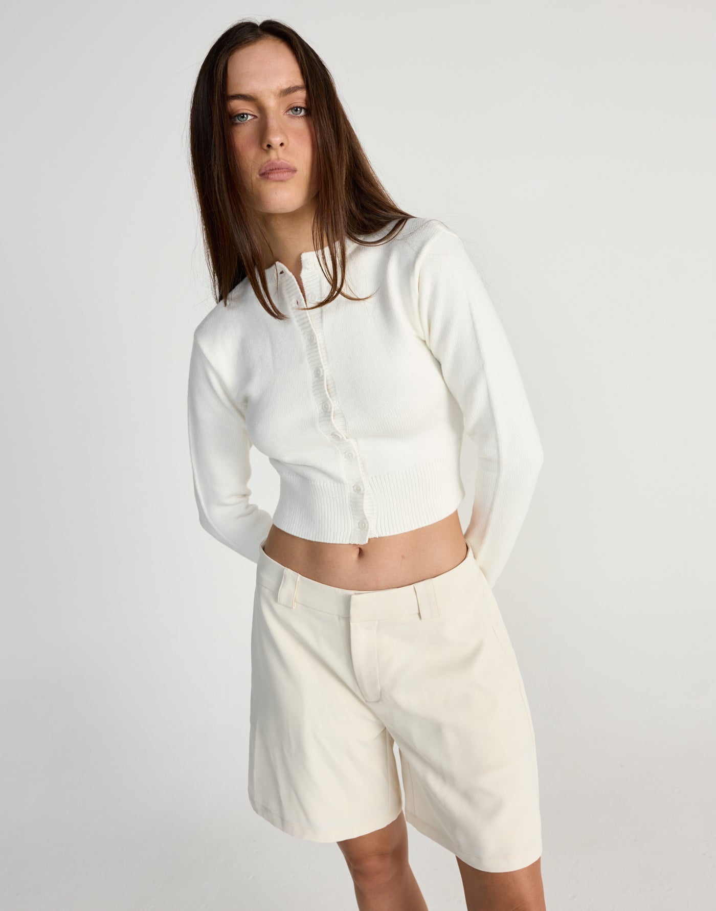 Fireside Top (Off White) - CHARCOAL EXCLUSIVE - Knit long sleeve top with button closure - Women's Top - Charcoal Clothing