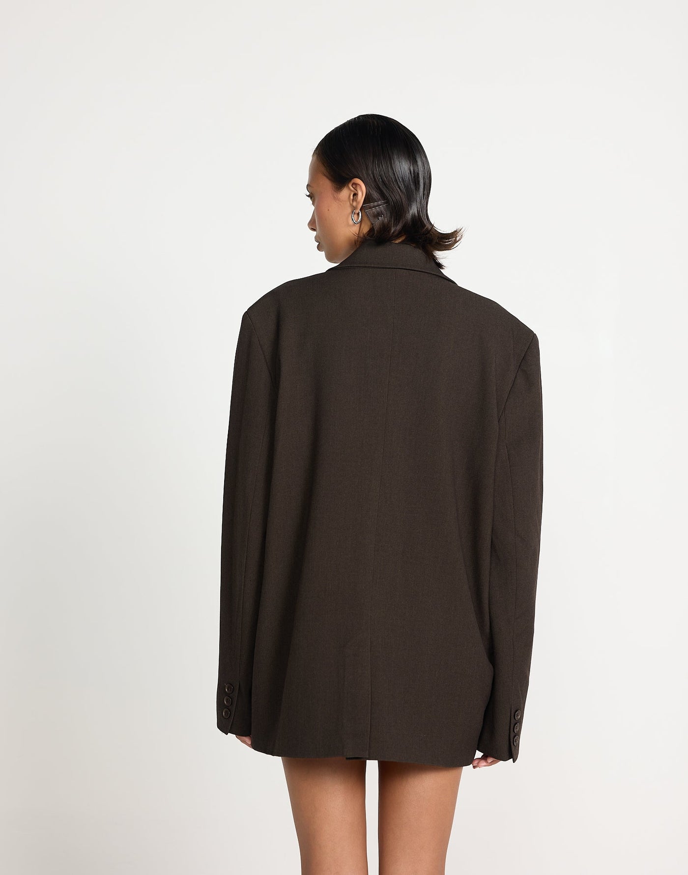Clarke Blazer (Choc Texture) | CHARCOAL EXCLUSIVE | Brown Oversized Workwear Suiting Blazer - Women's Outerwear - Charcoal Clothing