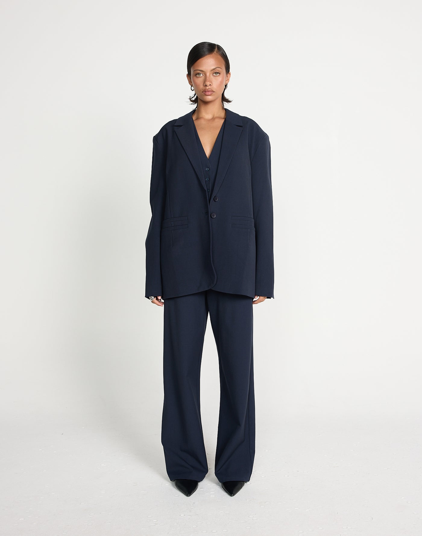 Clarke Blazer (Midnight) | CHARCOAL EXCLUSIVE | Oversized Workwear Suiting Blazer - Women's Outerwear - Charcoal Clothing