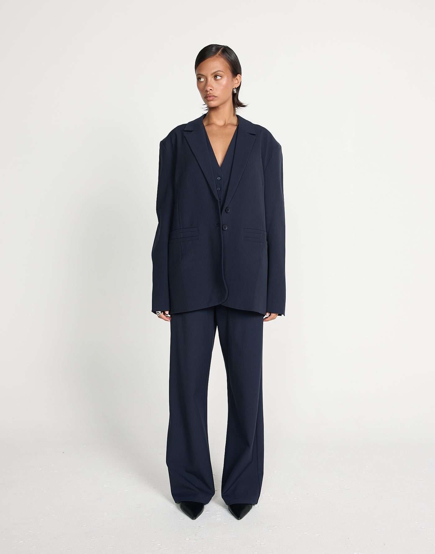 Clarke Blazer (Midnight) | CHARCOAL EXCLUSIVE | Oversized Workwear Suiting Blazer - Women's Outerwear - Charcoal Clothing