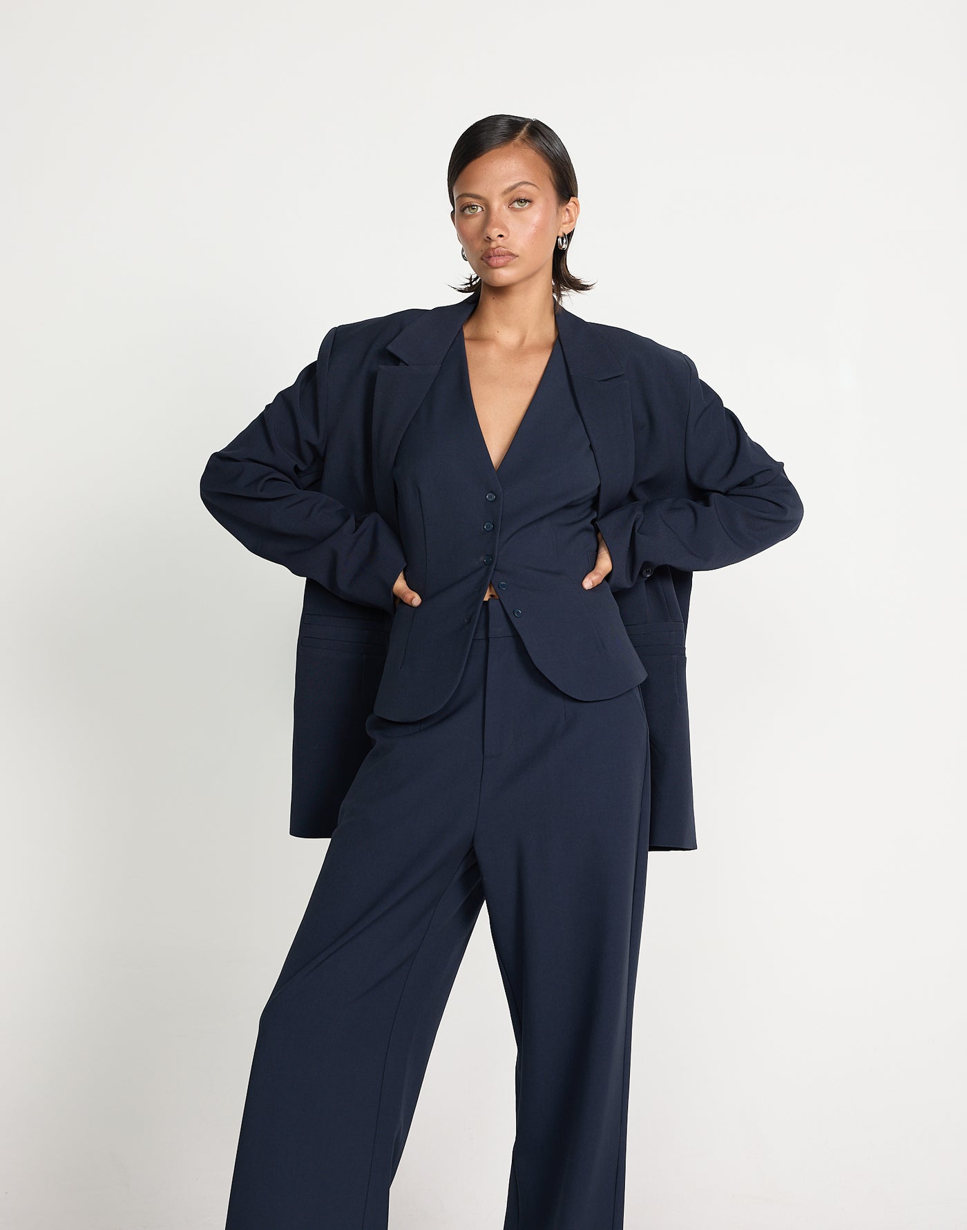 Clarke Blazer (Midnight) | CHARCOAL EXCLUSIVE | Oversized Workwear Suiting Blazer - Women's Outerwear - Charcoal Clothing