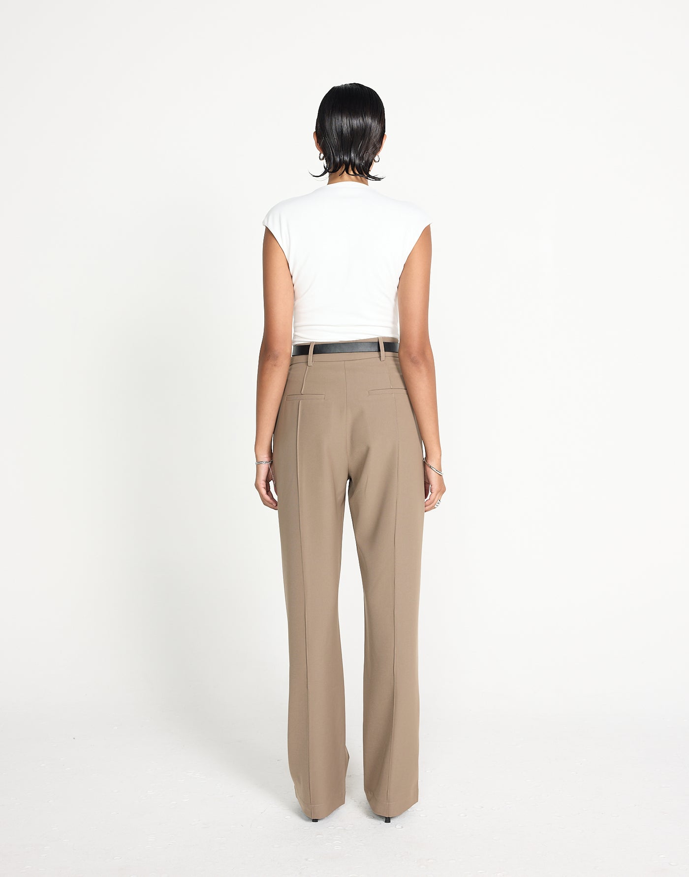 Vandelia Pants (Mushroom) | CHARCOAL EXCLUSIVE | High waisted straight leg workwear pants - Women's Pants - Charcoal Clothing