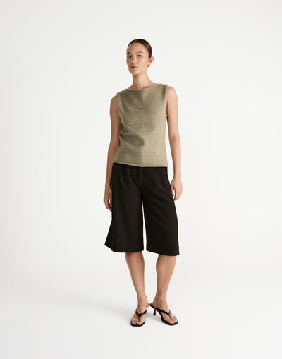 Wynter Top (Dusty Olive) - CHARCOAL Exclusive - - Women's Top - Charcoal Clothing