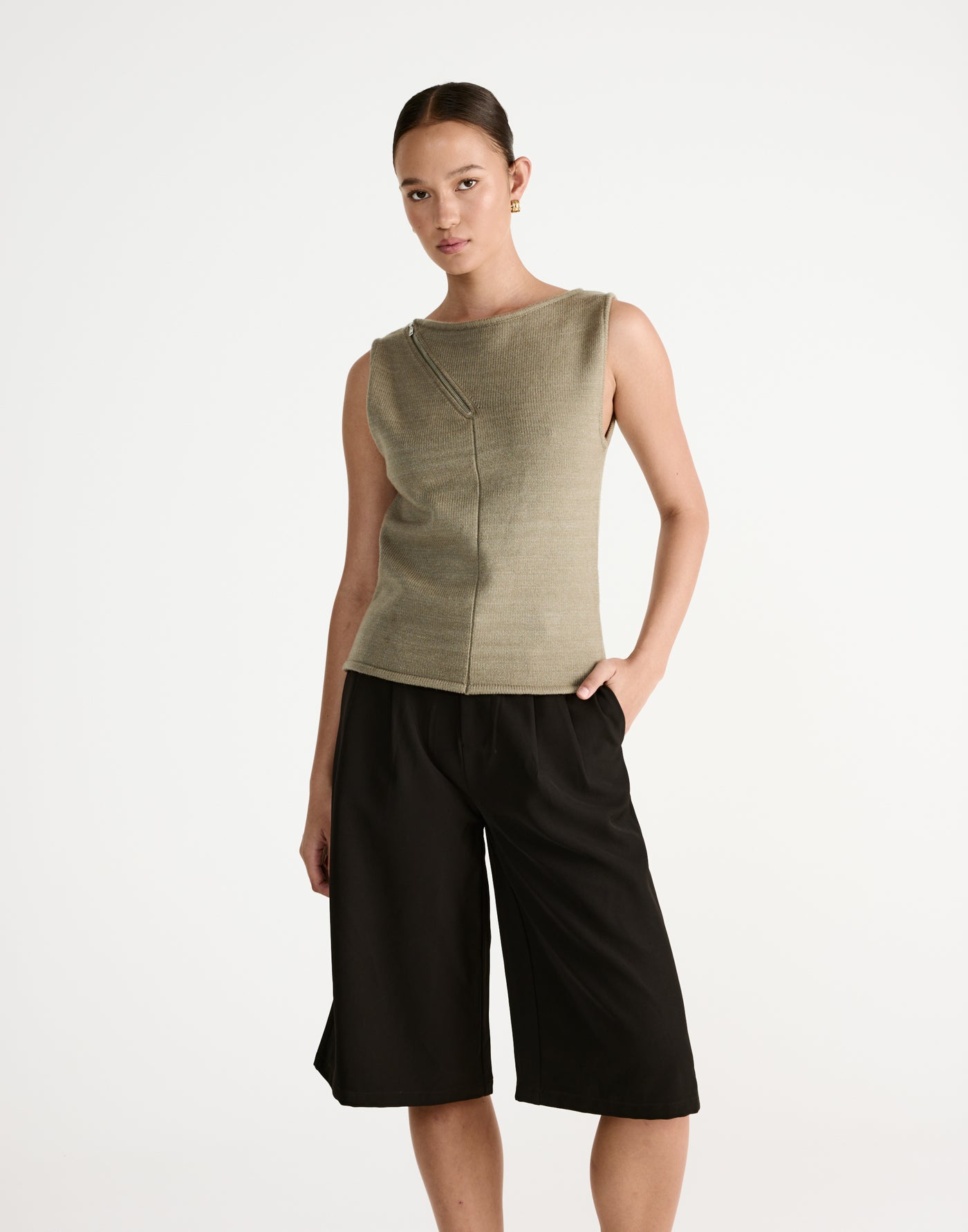 Wynter Top (Dusty Olive) - CHARCOAL Exclusive - - Women's Top - Charcoal Clothing