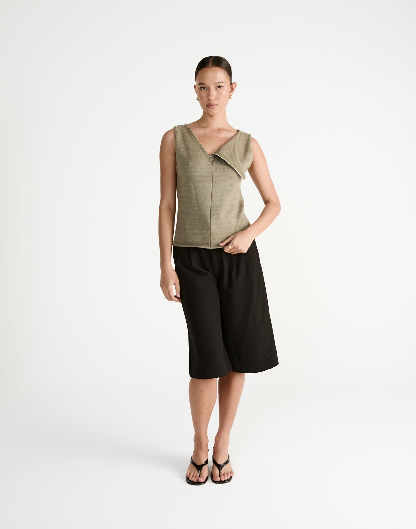 Wynter Top (Dusty Olive) - CHARCOAL Exclusive - - Women's Top - Charcoal Clothing