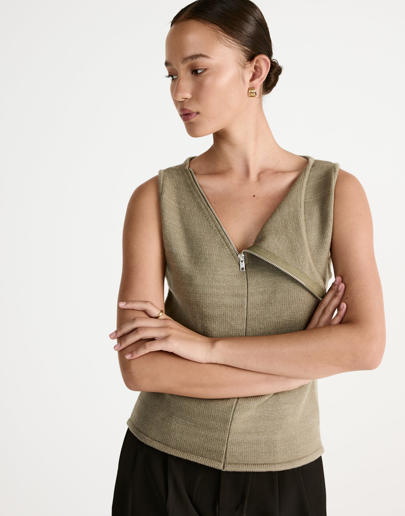 Wynter Top (Dusty Olive) - CHARCOAL Exclusive - - Women's Top - Charcoal Clothing