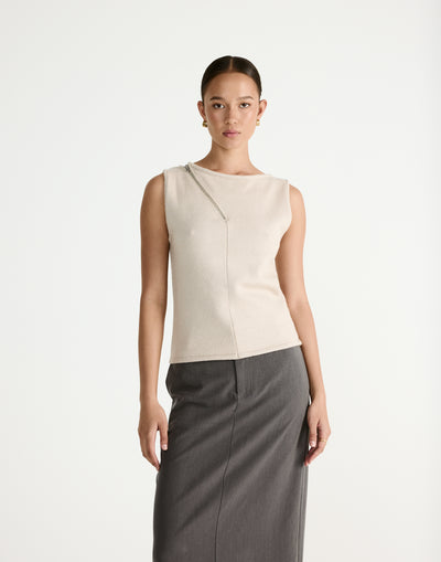 Wynter Top (Latte) - CHARCOAL Exclusive - - Women's Top - Charcoal Clothing