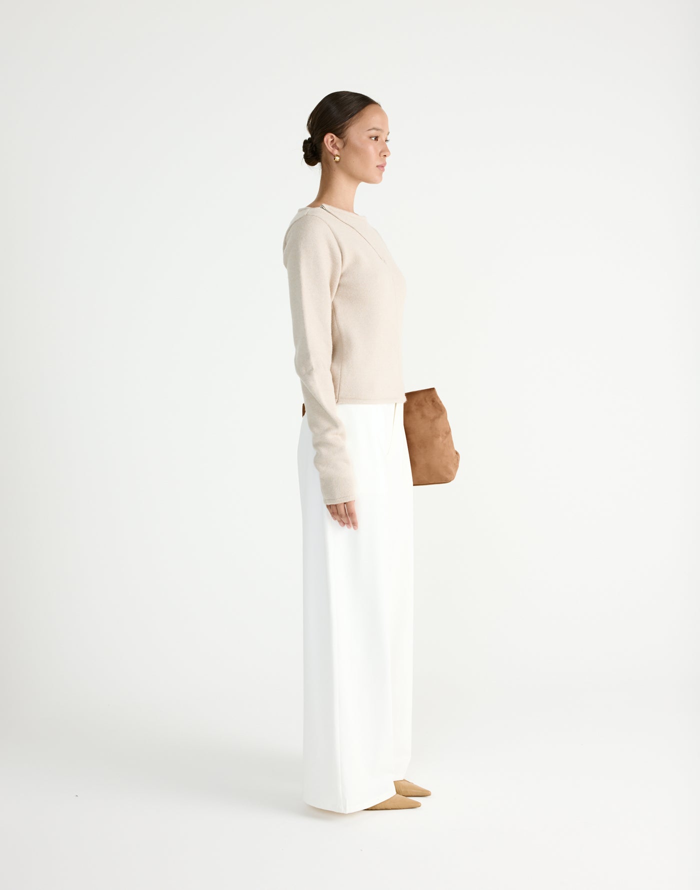 Wynter Long Sleeve Top (Latte) - CHARCOAL Exclusive - - Women's Top - Charcoal Clothing