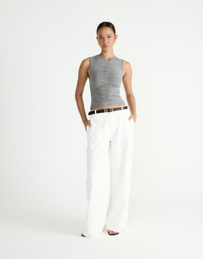 Laney Top (Grey Marle) - CHARCOAL Exclusive - - Women's Top - Charcoal Clothing