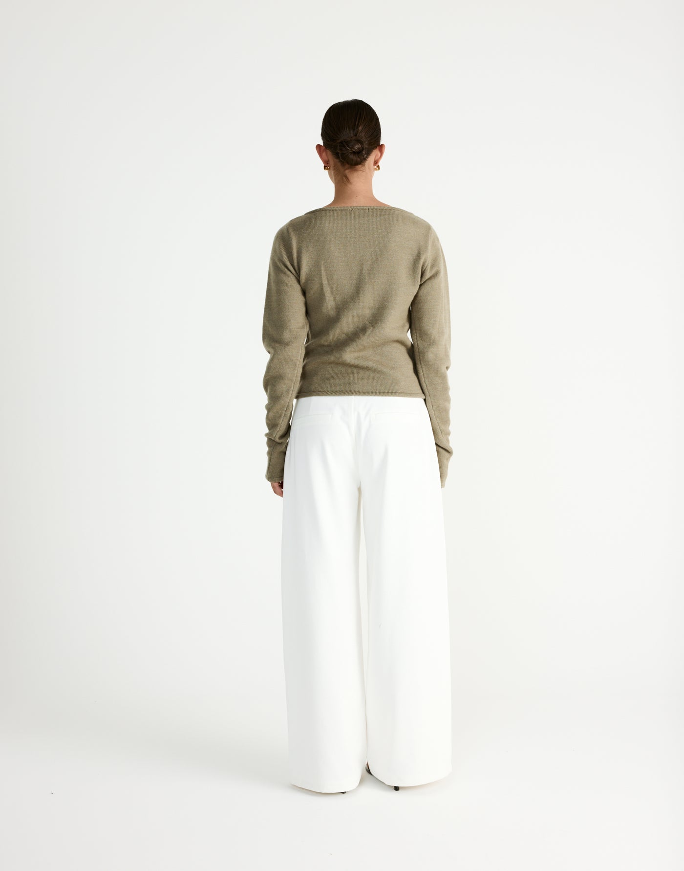 Wynter Long Sleeve Top (Dusty Olive) - CHARCOAL Exclusive - - Women's Top - Charcoal Clothing