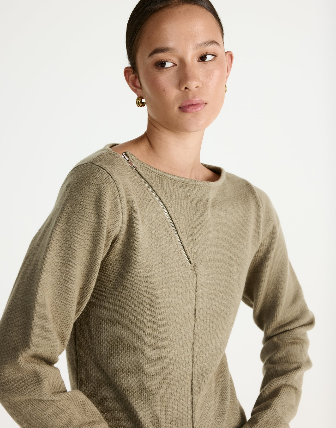Wynter Long Sleeve Top (Dusty Olive) - CHARCOAL Exclusive - - Women's Top - Charcoal Clothing