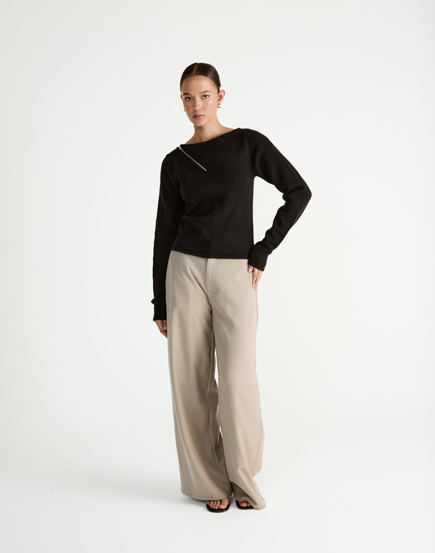 Wynter Long Sleeve Top (Black) - CHARCOAL Exclusive - - Women's Top - Charcoal Clothing