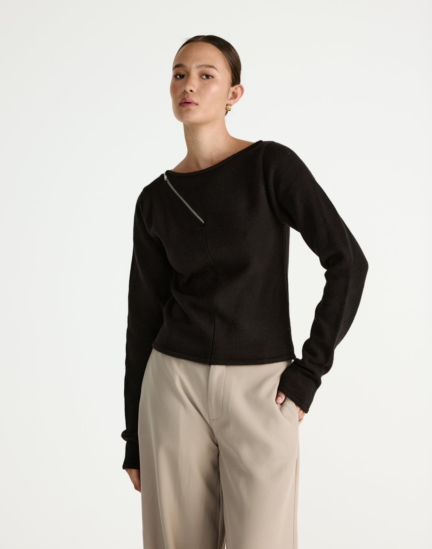 Wynter Long Sleeve Top (Black) - CHARCOAL Exclusive - - Women's Top - Charcoal Clothing