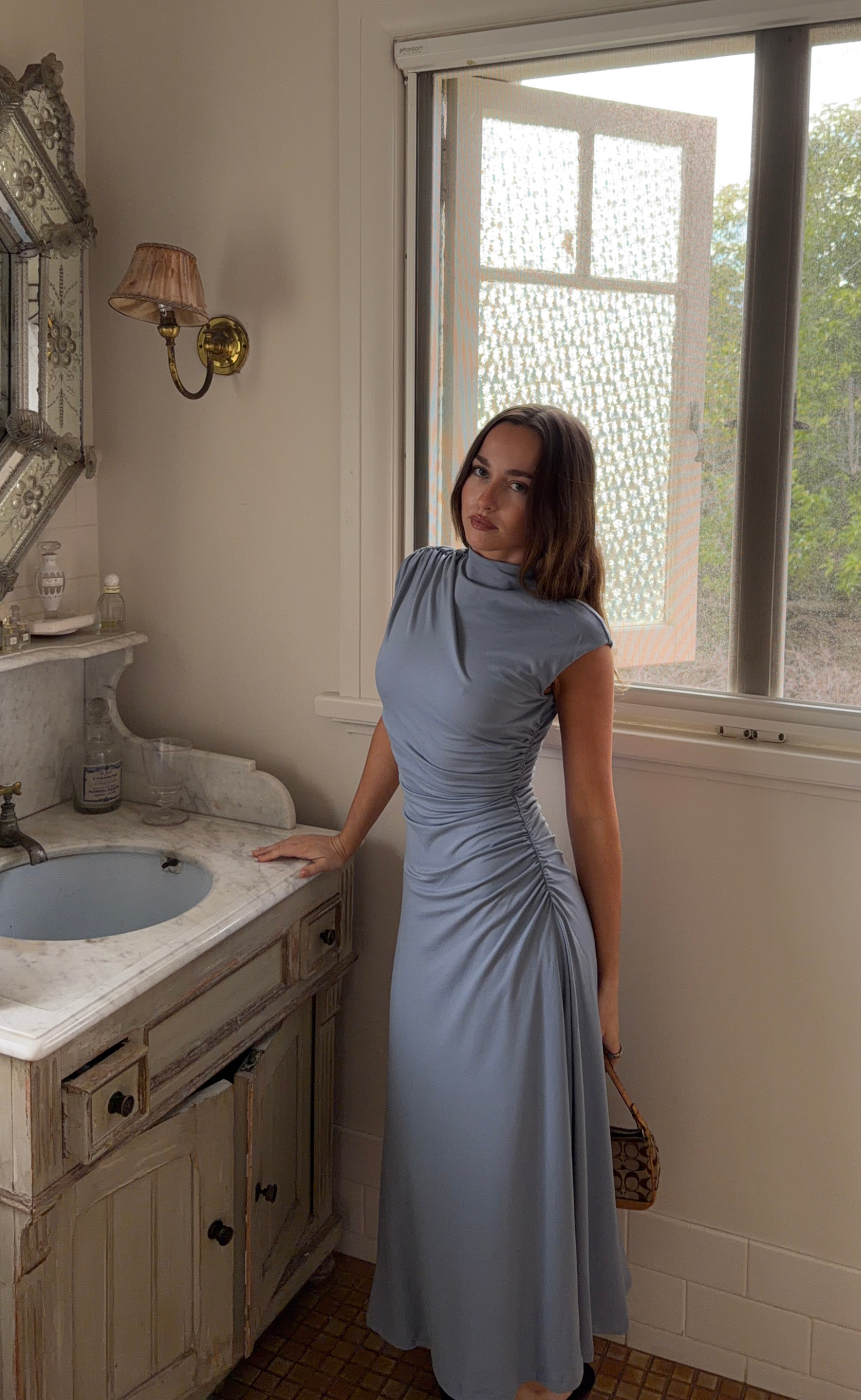 Stolen Midi Dress (Muted Blue) US 0