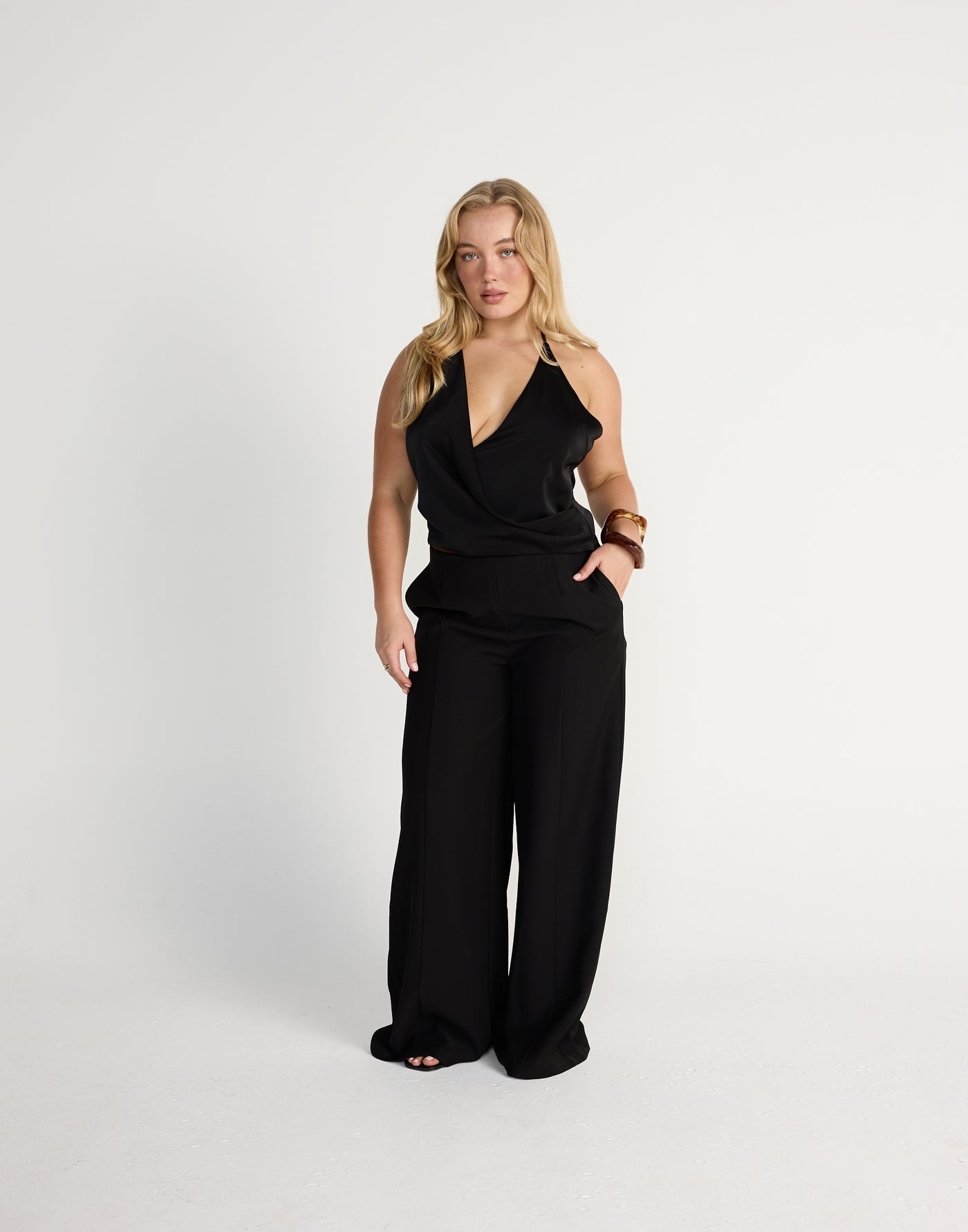 Cabaret Top (Black) | CHARCOAL Exclusive - Halter Black Top - Women's Top - Charcoal Clothing