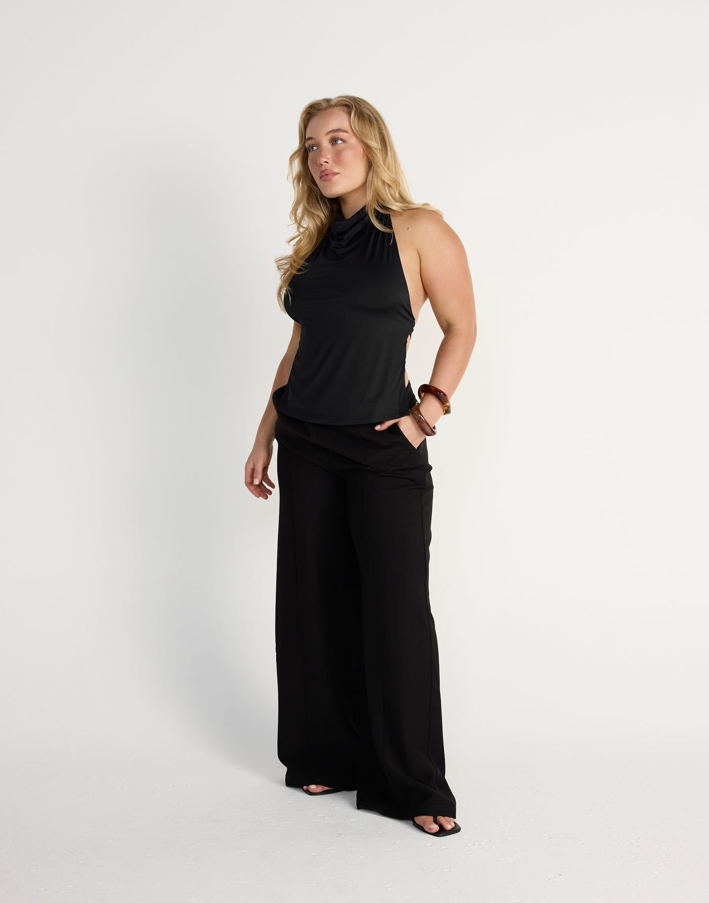 Esme Pants | CHARCOAL Exclusive - Wide Leg Mid Rise Pants - Women's Pants - Charcoal Clothing