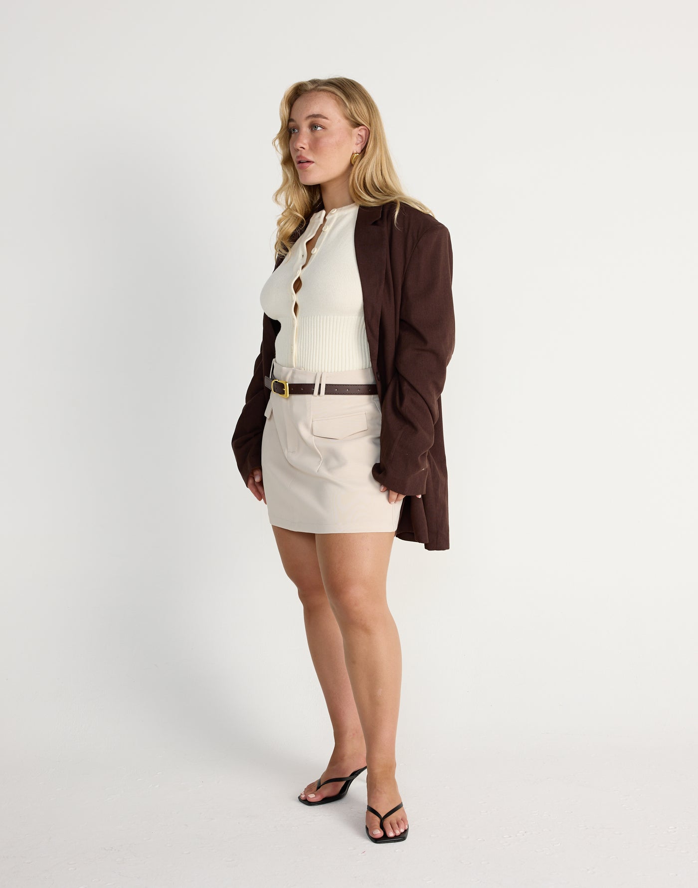 Bradshaw Blazer (Chocolate) | CHARCOAL EXCLUSIVE | Linen Blend Oversized Blazer - Women's Outerwear - Charcoal Clothing