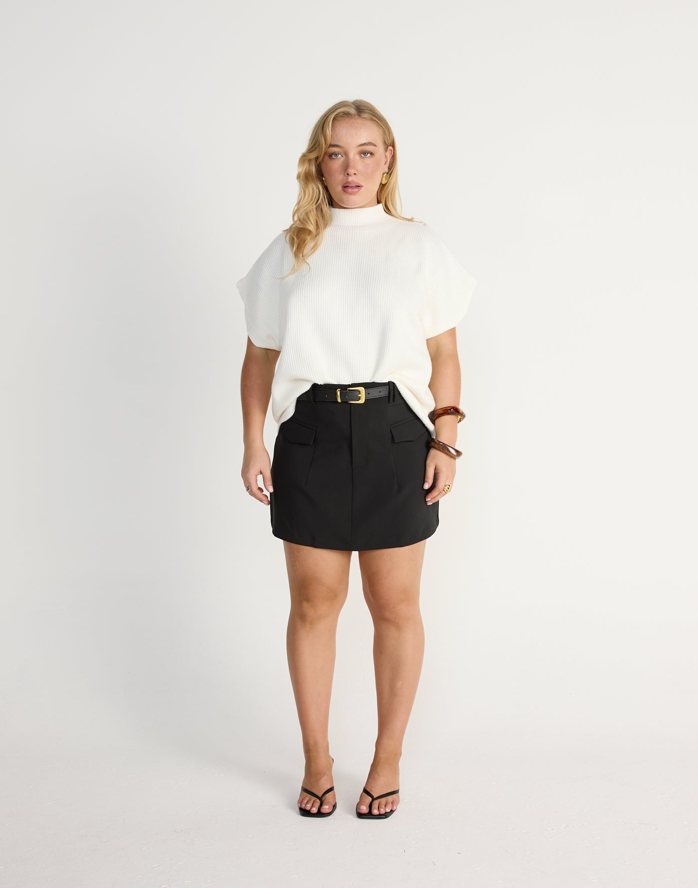 Sherin Mini Skirt (Black) | CHARCOAL Exclusive - Pocket Detail Mini Skirt - Women's Skirt - Charcoal Clothing