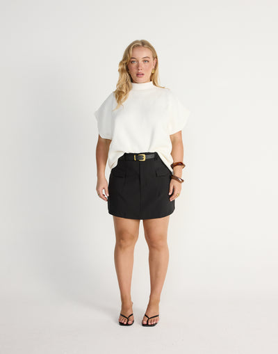 Sherin Mini Skirt (Black) | CHARCOAL Exclusive - Pocket Detail Mini Skirt - Women's Skirt - Charcoal Clothing