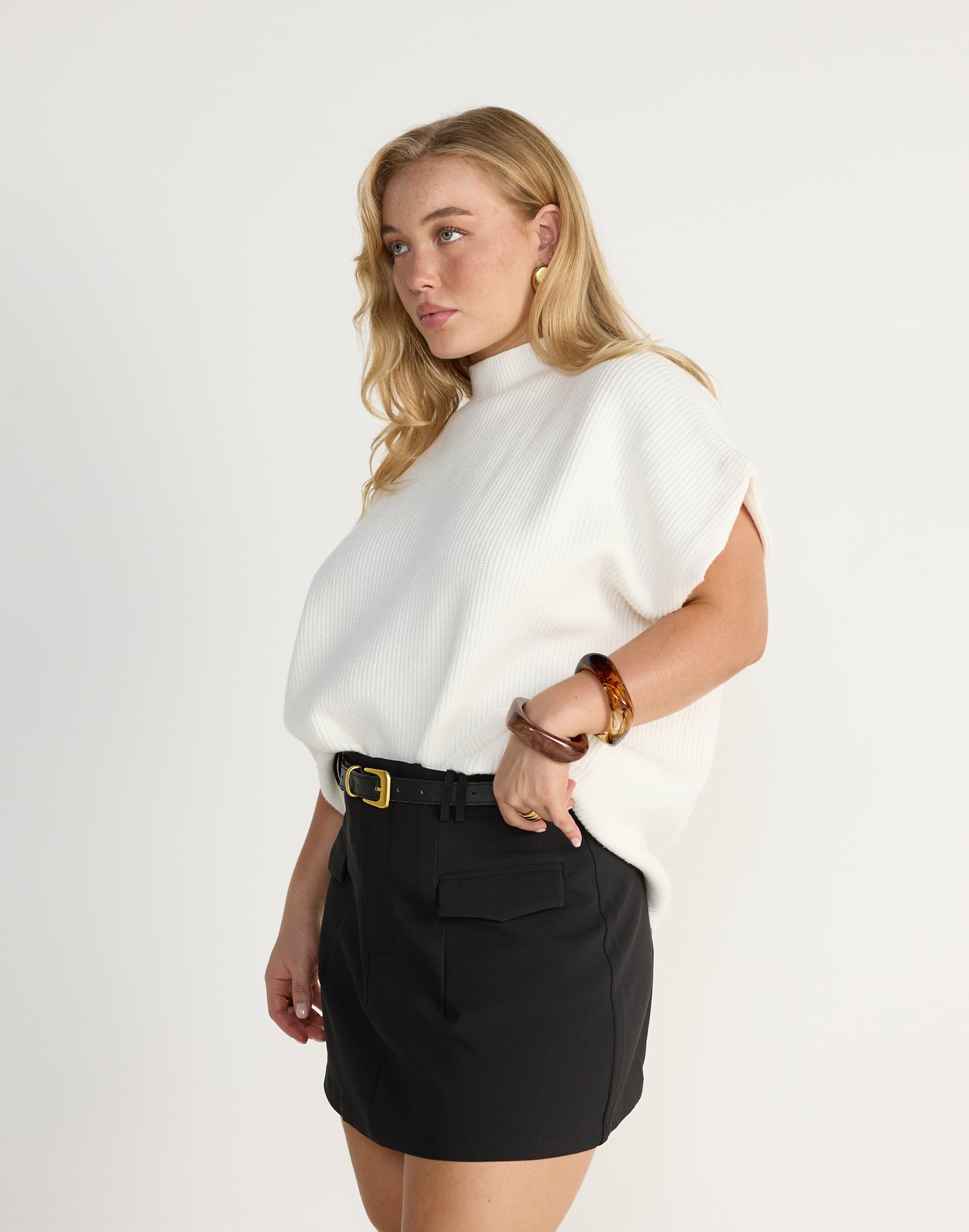 Sherin Mini Skirt (Black) | CHARCOAL Exclusive - Pocket Detail Mini Skirt - Women's Skirt - Charcoal Clothing