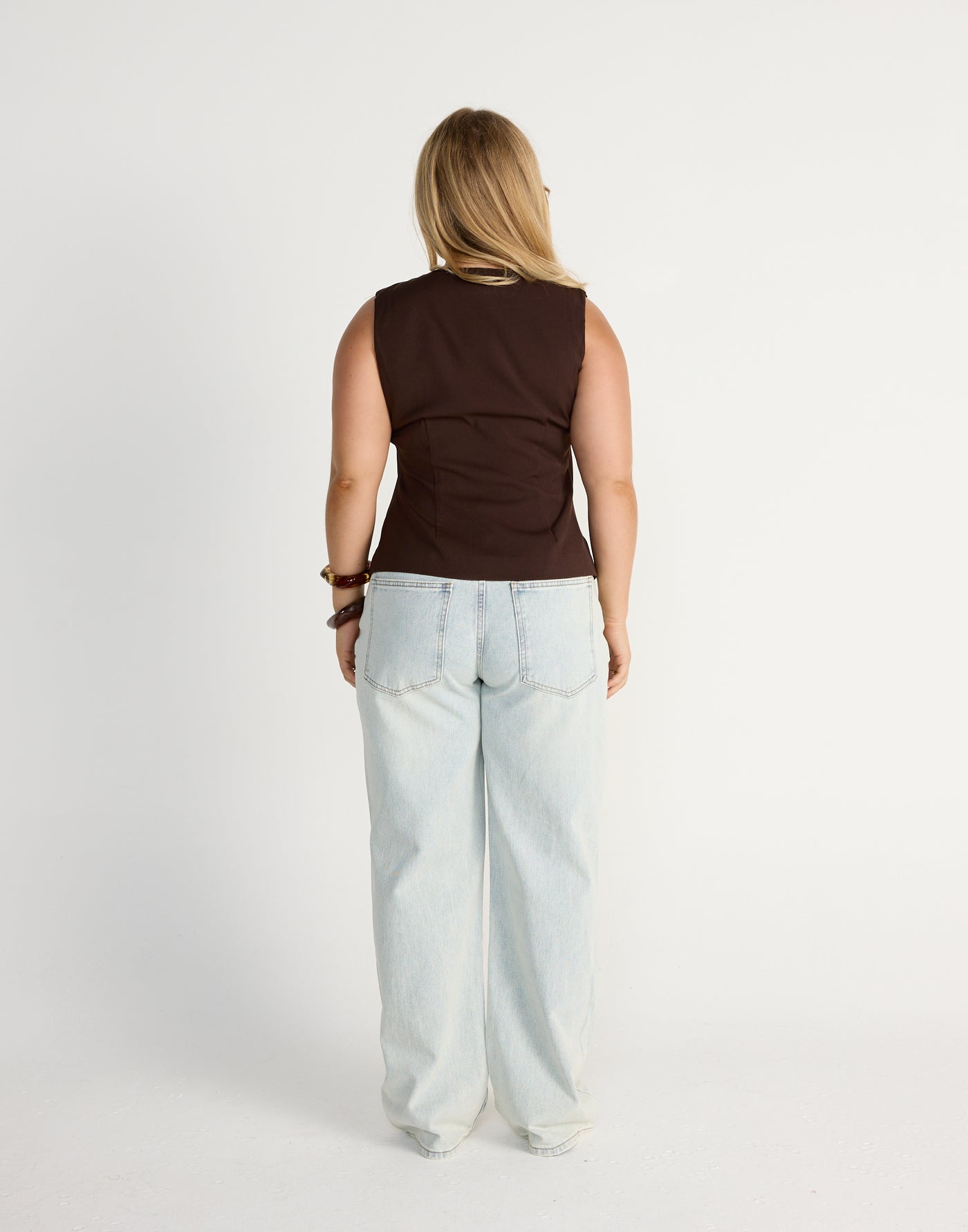 Caisey Top (Chocolate) | CHARCOAL Exclusive - Open Tie Front Detail Top - Women's Top - Charcoal Clothing