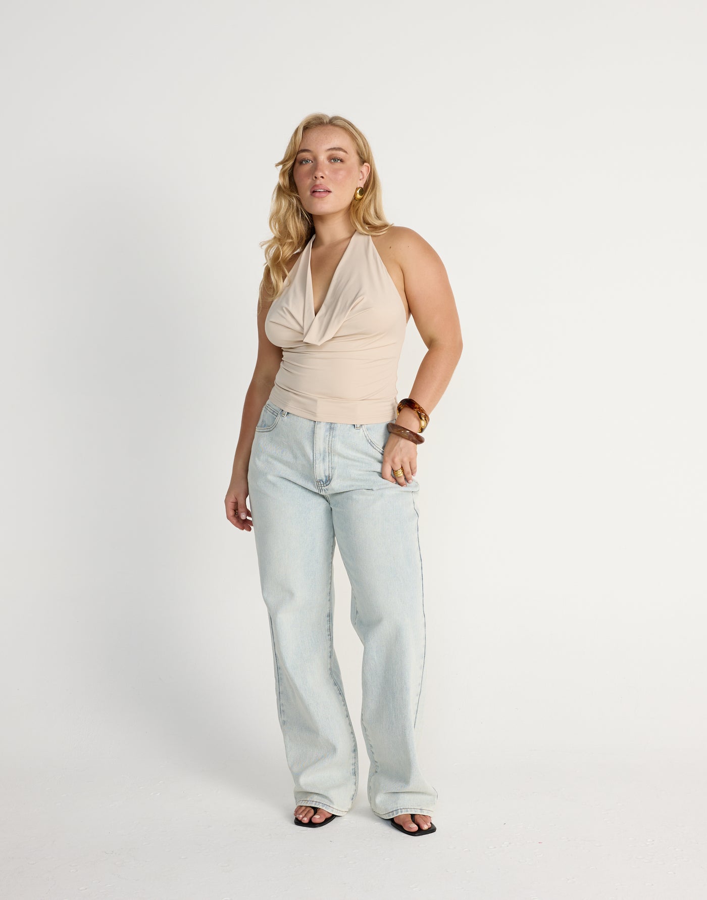 Cole Jeans (Light Blue) - CHARCOAL EXCLUSIVE - High rise tapered leg denim jeans - Women's Pants - Charcoal Clothing