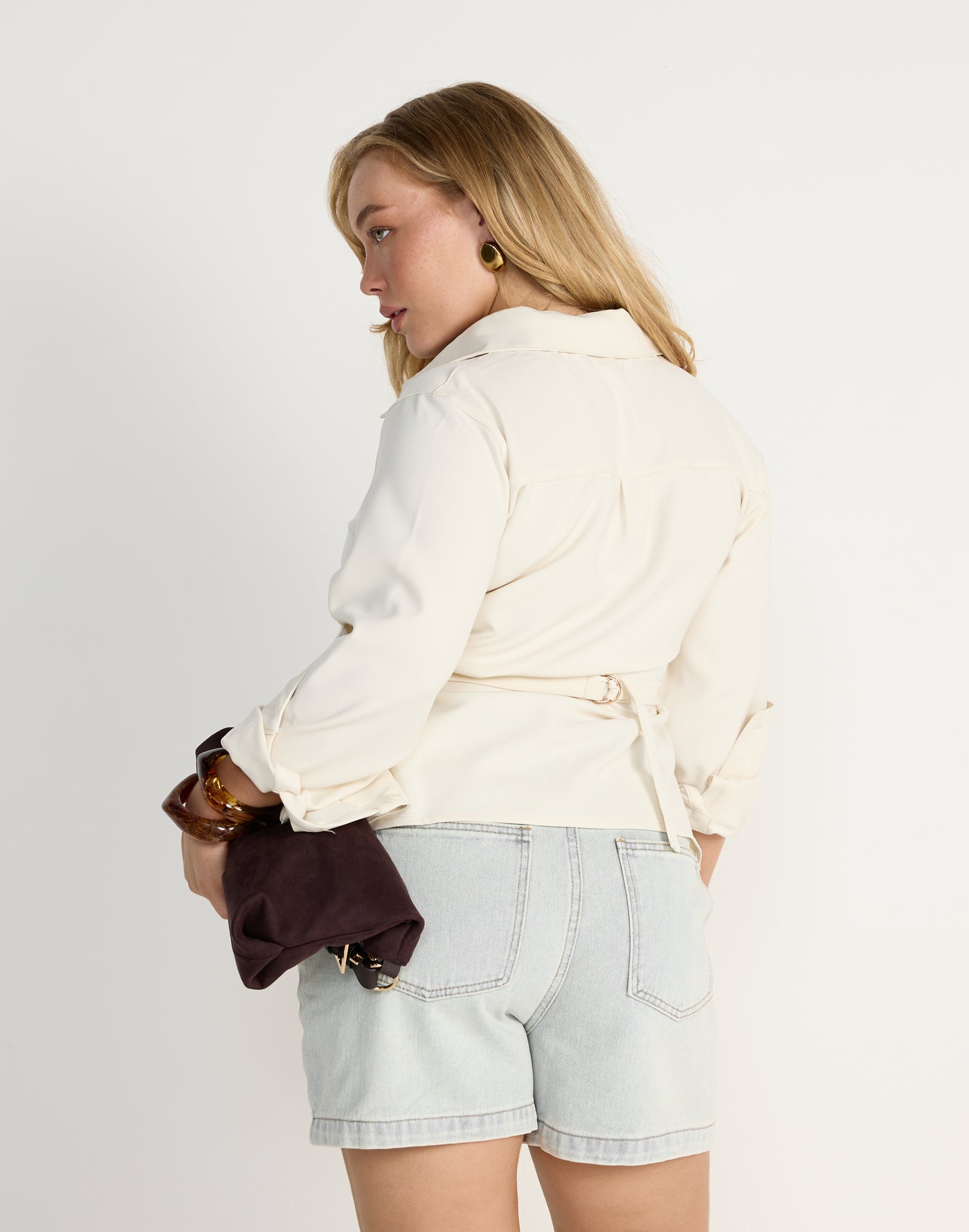 Lucas Denim Shorts (Light Blue) - CHARCOAL CLOTHING - Mid to high waisted wide leg denim shorts - Women's Shorts - Charcoal Clothing