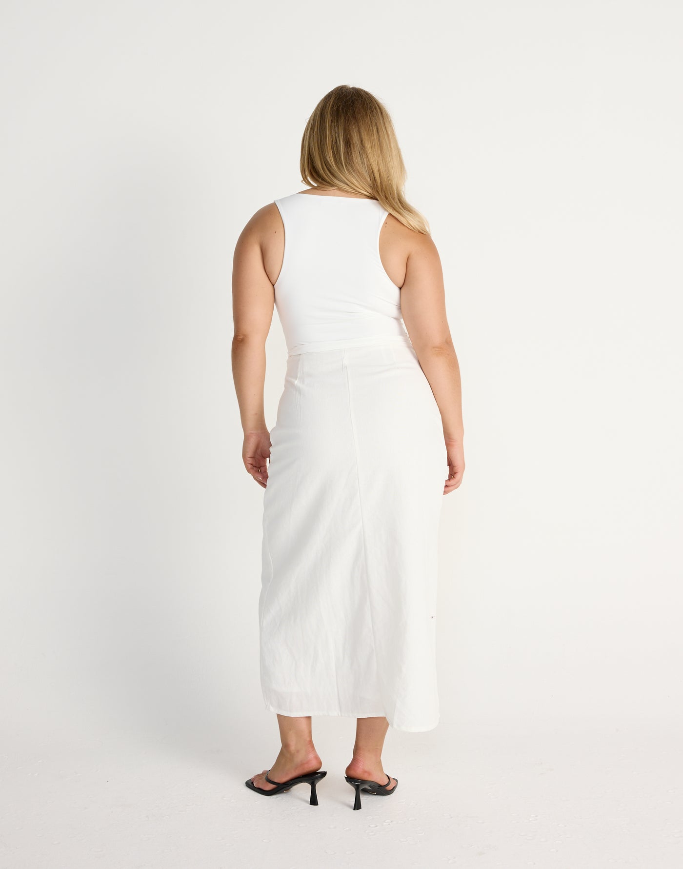 Alliance Top (White) - Square Neck Lined Tank Top - Women's Top - Charcoal Clothing