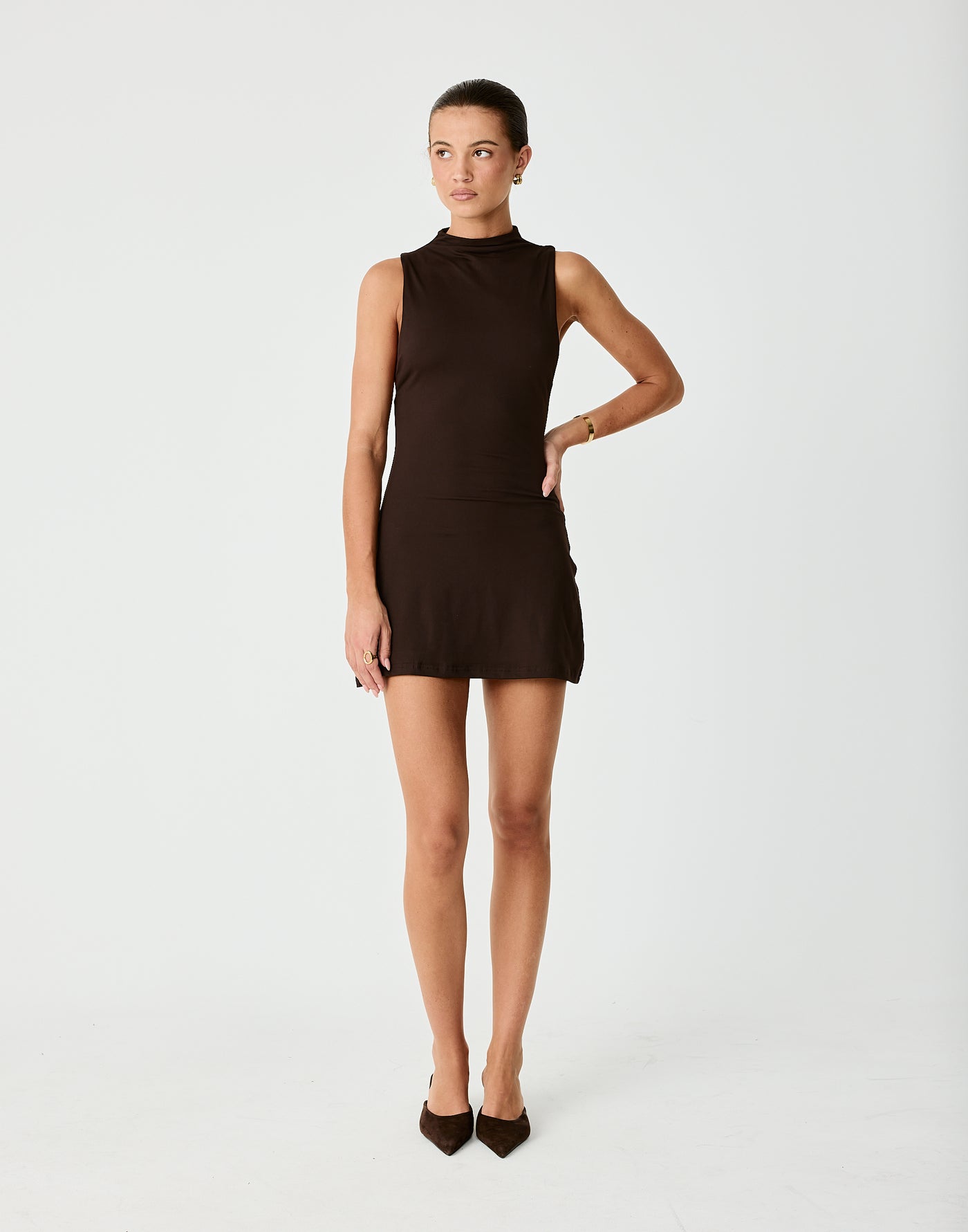 Oren Mini Dress (Chocolate)