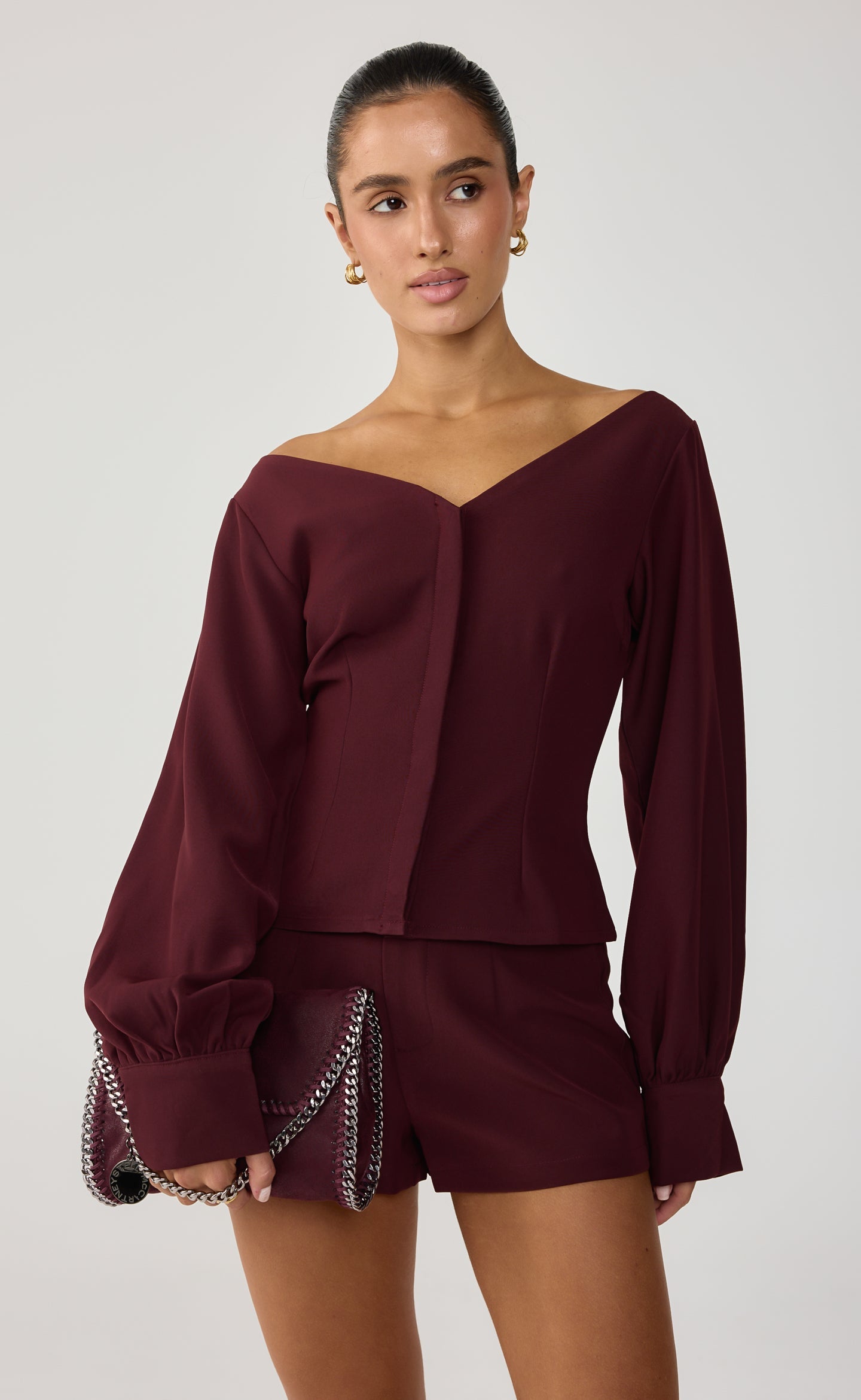 Delaney Shirt Wine - Charcoal Clothing