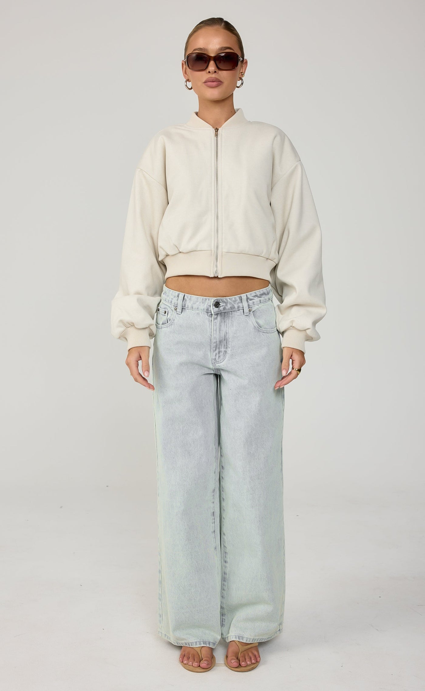 Ellina Bomber Jacket (Oat Texture) – CHARCOAL USA