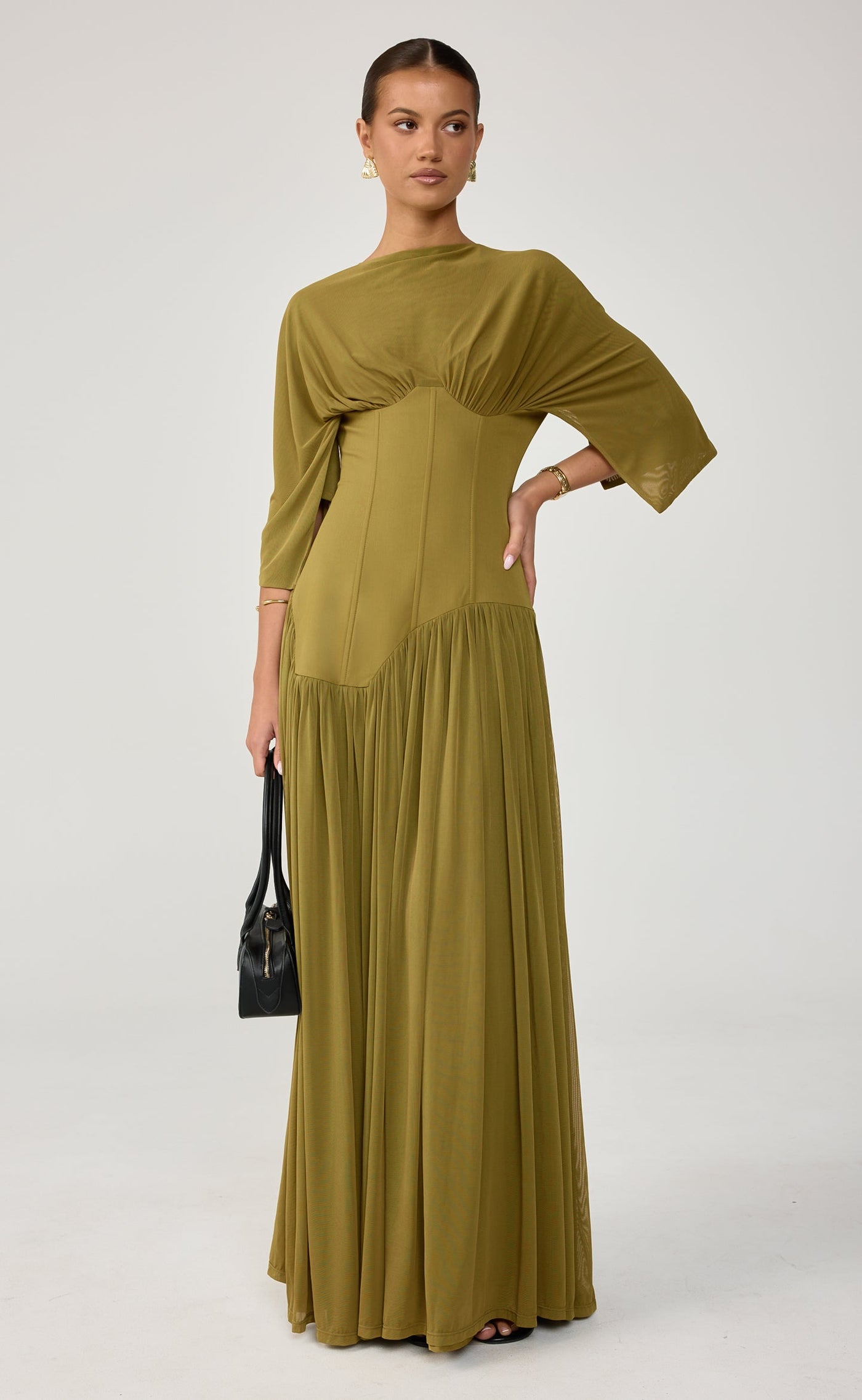 giovanna maxi dress (Olive) – CHARCOAL USA Hurxie Linen Dresses for ItemNumber:MD2-SS25-11 Peppermayo Exclusive The Giovanna Size:Pant Size 34 (Belt Size 36)